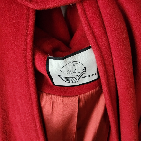 Linennaive Red Outlander Hooded Wool Cloak - Picture 4 of 7